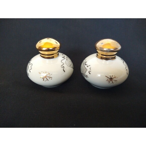 Set of Vintage Ucagco Gilded Birdcages Salt Pepper Shakers Made in Japan small - Picture 5 of 12